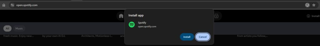 Install Spotify PWA